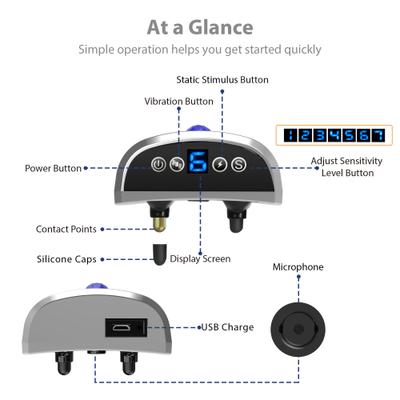 Show full view: Petdiary B340 Rechargeable Dog Bark Collar, Small, Silver slide 7 of 9