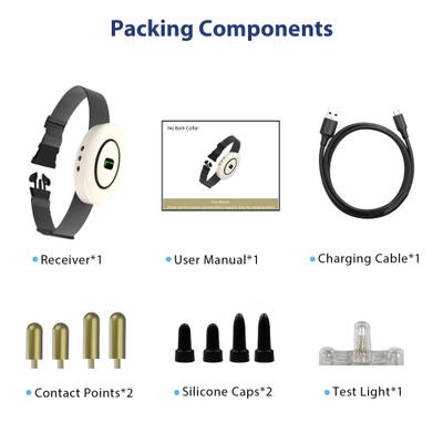 Show full view: Petdiary B360 Rechargeable Static Dog Bark Collar, White, Small slide 8 of 9