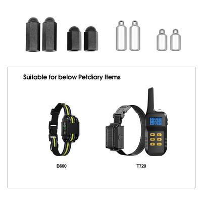 Show full view: Petdiary B600 & T720 Dog Training Collar Stainless Steel Contact Point & Silicone Cap, Black slide 2 of 3