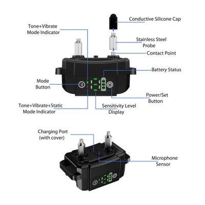 Show full view: Petdiary B600 Waterproof Dog Bark Collar, Black slide 8 of 11