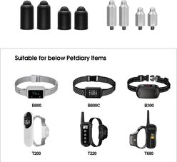 Petdiary B800 & T200 Dog Training Collar Stainless Steel Contact Point & Silicone Cap, Black slide 2 of 3