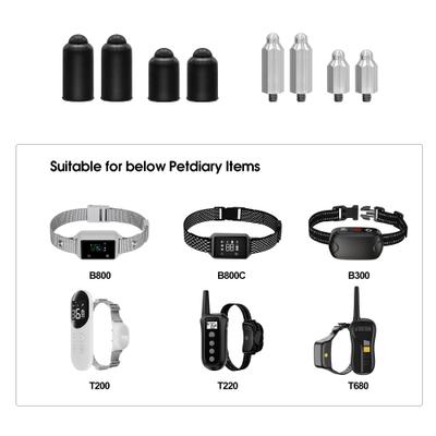 Show full view: Petdiary B800 & T200 Dog Training Collar Stainless Steel Contact Point & Silicone Cap, Black slide 2 of 3