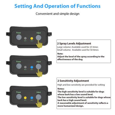 Show full view: Petdiary Deterrent Adjustable Spray Level with Spray Refill Dog Collar, Black slide 6 of 10