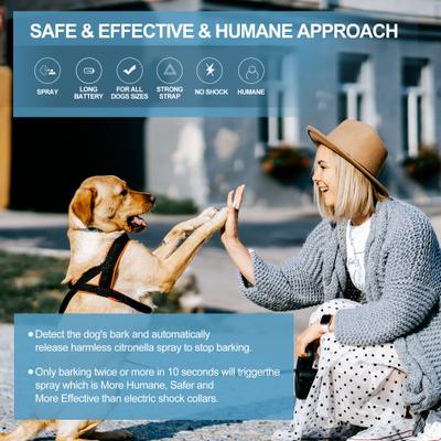 Show full view: Petdiary Deterrent Spray Rechargeable Anti-Bark Dog Collar, Black slide 4 of 10