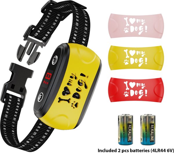 Show full view: Petdiary "I Heart My Dog" Dog Bark Control Collar, Black slide 1 of 10