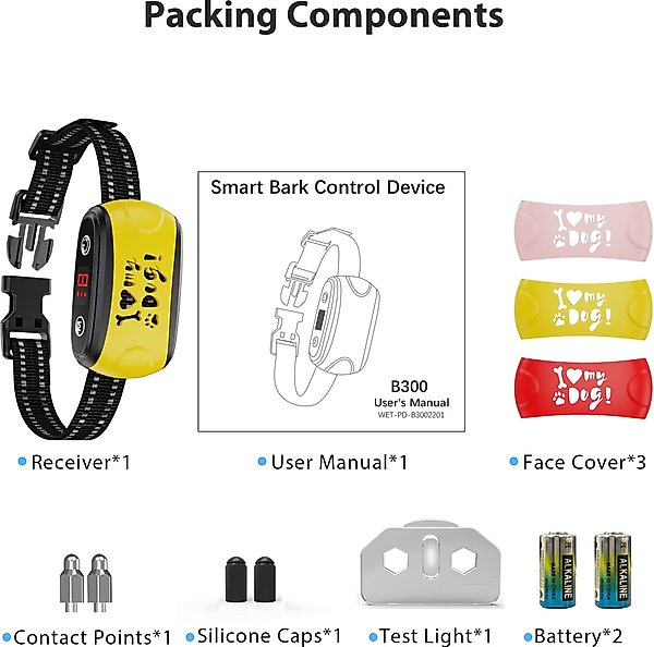 Show full view: Petdiary "I Heart My Dog" Dog Bark Control Collar, Black slide 9 of 10
