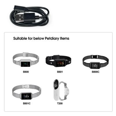 Show full view: Petdiary Magnetic Dog Bark Control Collar Charging Cable, Black slide 3 of 3
