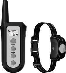 Petdiary Rechargeable Advanced Remote Training Dog Collar, Black/Silver, Medium