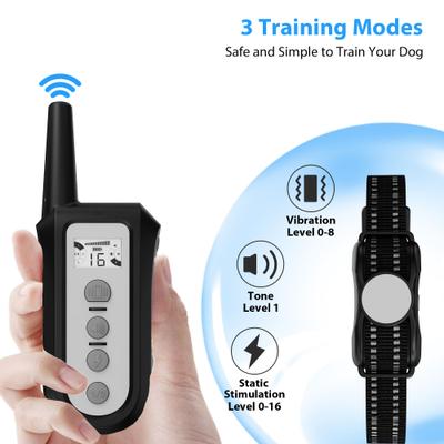 Show full view: Petdiary Rechargeable Advanced Remote Training Dog Collar, Black/Silver, Medium slide 2 of 10