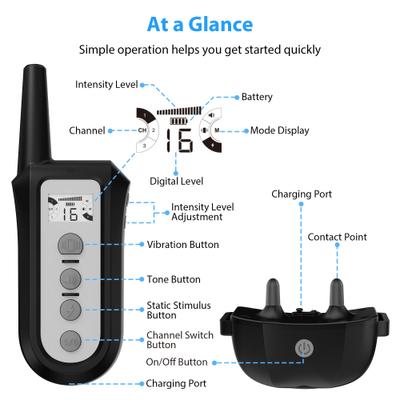 Show full view: Petdiary Rechargeable Advanced Remote Training Dog Collar, Black/Silver, Medium slide 9 of 10