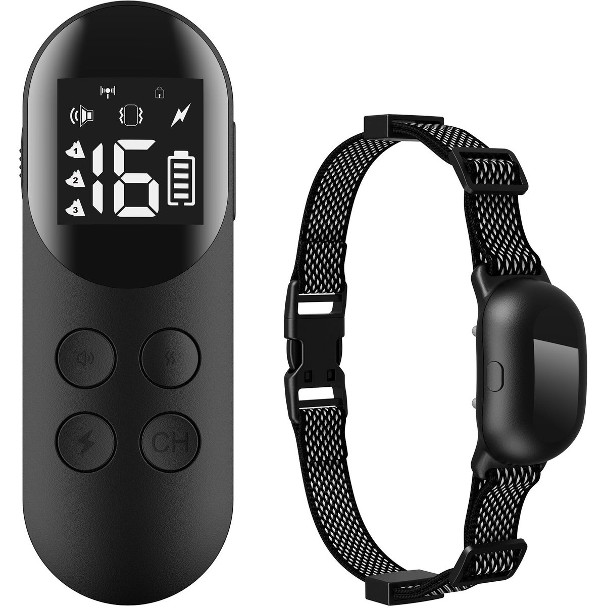 LvLrister Rechargeable & Waterproof Electric Dog Training Collar, Black