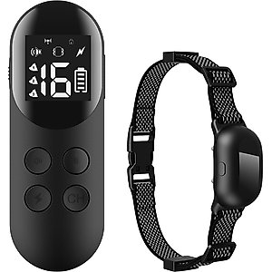 Petdiary Rechargeable & Waterproof Electric Dog Training Collar, Black
