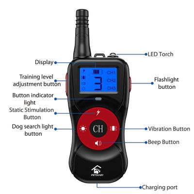 Show full view: Petdiary Remote Training Shock Dog Collar, Small, Black & Orange, 2 count slide 7 of 11