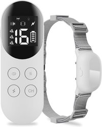 Petdiary Rechargeable & Waterproof Electric Dog Training Collar, White