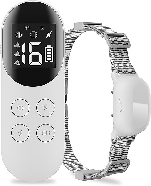 Show full view: Petdiary Rechargeable & Waterproof Electric Dog Training Collar, White slide 1 of 10