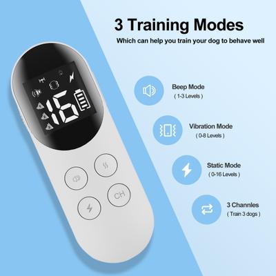 Show full view: Petdiary Rechargeable & Waterproof Electric Dog Training Collar, White slide 2 of 10