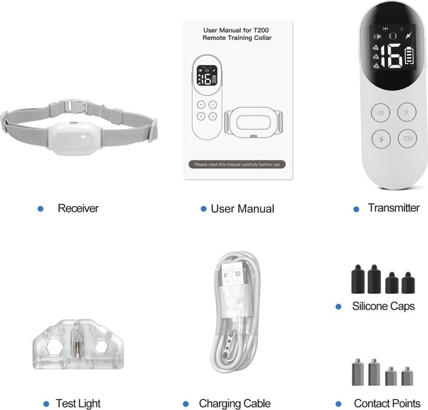 Show full view: Petdiary Rechargeable & Waterproof Electric Dog Training Collar, White slide 9 of 10