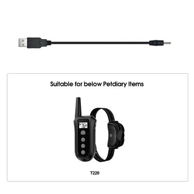Show full view: Petdiary T220 Dog Training Colllar Charging Cable Accessory, Black, Medium slide 2 of 3
