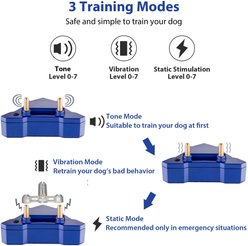 Petdiary T240 Static Remote Rechargeable Dog Training Collar, Blue, Small slide 2 of 8