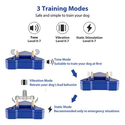 Show full view: Petdiary T240 Static Remote Rechargeable Dog Training Collar, Blue, Small slide 2 of 9