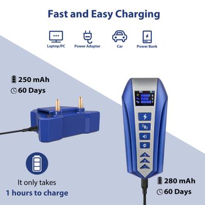 Show full view: Petdiary T240 Static Remote Rechargeable Dog Training Collar, Blue, Small slide 5 of 9