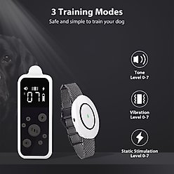Petdiary T250 Static Rechargeable Remote Dog Training Collar, White & Black, Small slide 2 of 8