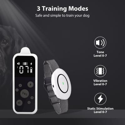 Show full view: Petdiary T250 Static Rechargeable Remote Dog Training Collar, White & Black, Small slide 2 of 9