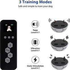 Petdiary T260 Static Remote Rechargeable Dog Training Collar, Black, Small slide 2 of 9