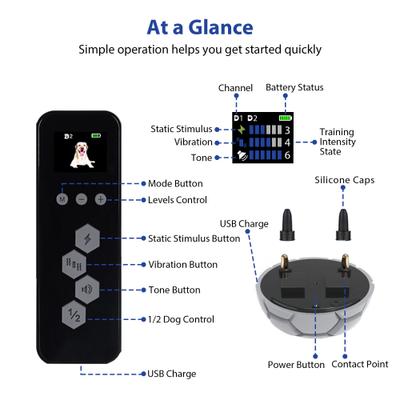 Show full view: Petdiary T260 Static Remote Rechargeable Dog Training Collar, Black, Small slide 8 of 10