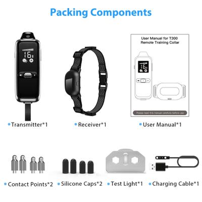 Show full view: Petdiary T300 Waterproof Dog Remote Training Collar, Black slide 9 of 11