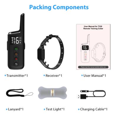 Show full view: Petdiary T330 Waterproof Dog Remote Training Collar, Black slide 9 of 11