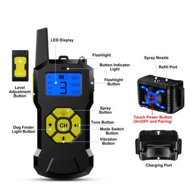 Show full view: Petdiary T500 Deterrent Spray Rechargable Remote Dog Training Collar, Black slide 8 of 10