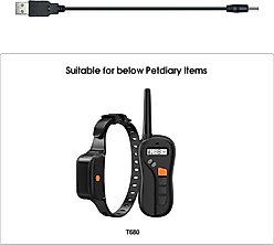 Petdiary T680 Dog Training Colllar Charging Cable Accessory, Black, Medium slide 2 of 3