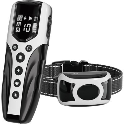 LvLrister LvLrister T710 1000-ft Waterproof Remote Bark Control & Training Shock Dog Training Collar, Medium, Black