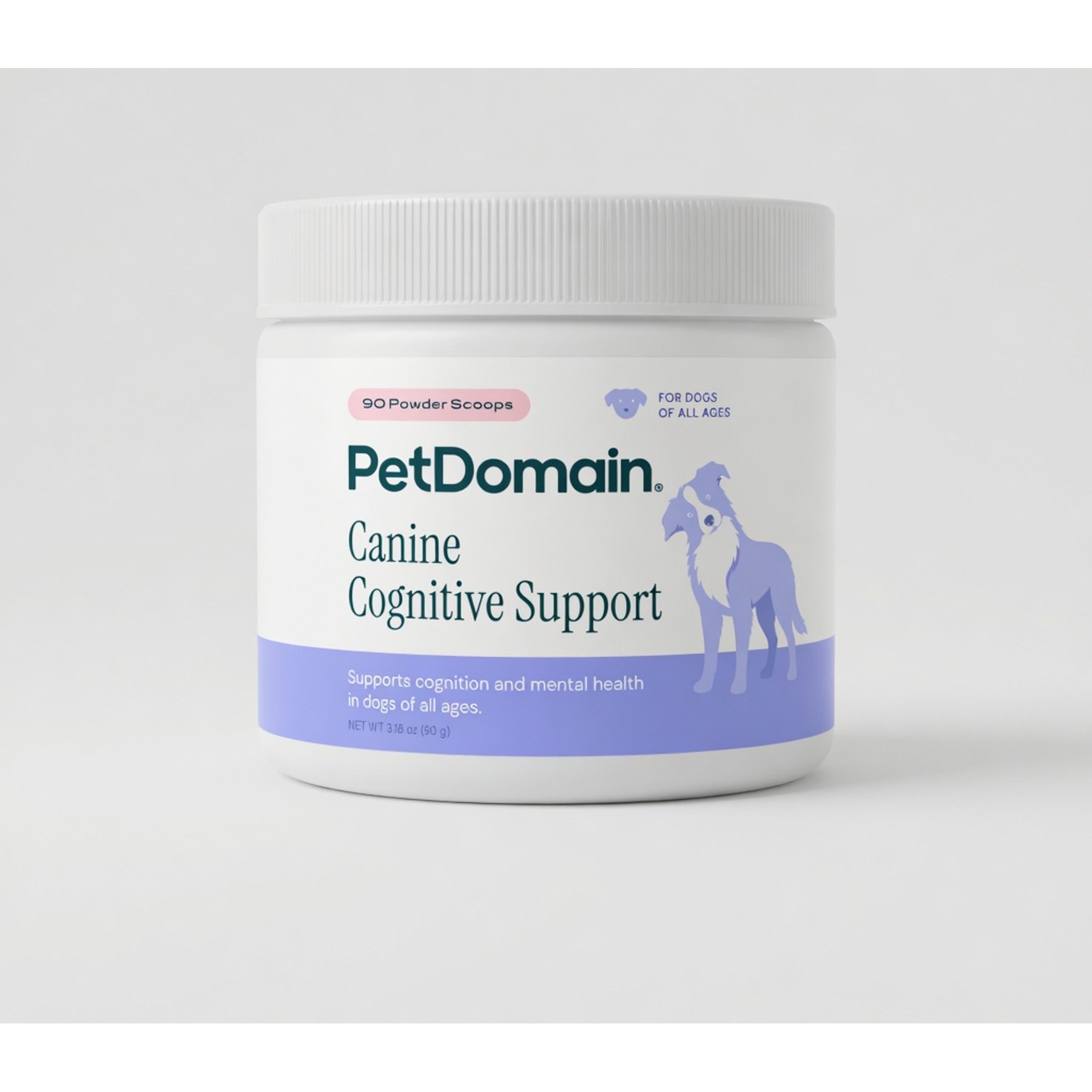 PetDomain Canine Cognitive Support Powder Supplement for Dogs, 90 scoops