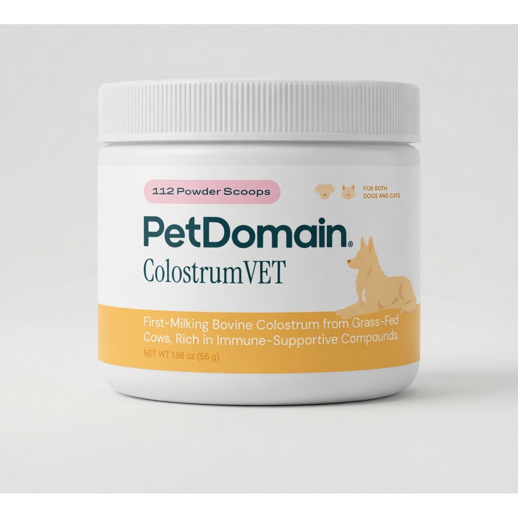 PetDomain ColostrumVET Immune Powder Supplement for Dogs, 112 scoops