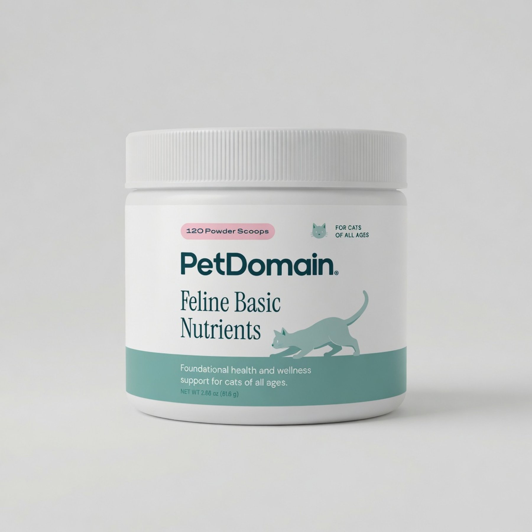 PetDomain Feline Basic Nutrients Powder Vitamin for Cats, 120 scoops