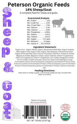 Show full view: Peterson Organic Feeds 14% Protein Sheep & Goat Feed, 50-lb bag slide 3 of 4