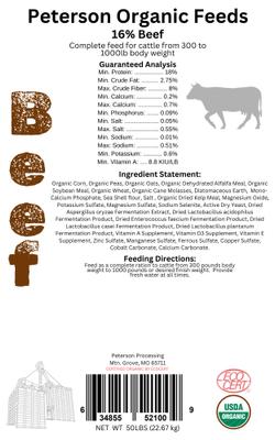 Show full view: Peterson Organic Feeds 16% Protein Beef Cattle Feed, 50-lb bag slide 3 of 4