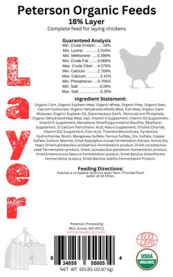 Show full view: Peterson Organic Feeds 18% Protein Layer Chicken Feed, 50-lb bag slide 3 of 5