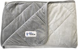PetFusion Microplush Quilted Dog & Cat Blanket, Gray, Large