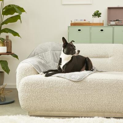 Show full view: PetFusion Microplush Quilted Dog & Cat Blanket, Gray, Medium slide 7 of 9