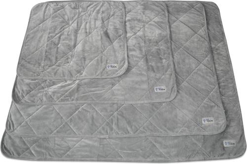 Show full view: PetFusion Microplush Quilted Dog & Cat Blanket, Gray, Medium slide 8 of 9