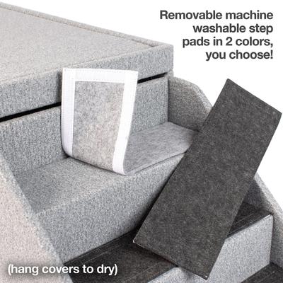 Show full view: PetFusion Multi-Purpose Step Ottoman Cat & Dog Stairs, Gray slide 6 of 7