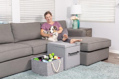Show full view: PetFusion Multi-Purpose Step Ottoman Cat & Dog Stairs, Gray slide 7 of 7