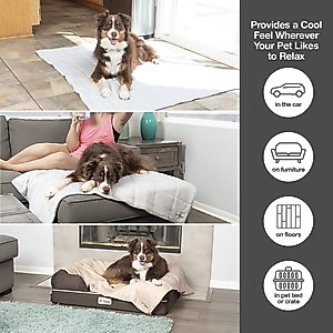 PetFusion Premium Cat & Dog Cooling Blanket, Cool Grey, Large