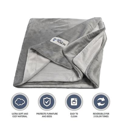Show full view: PetFusion Premium Reversible Dog & Cat Blanket, Gray, Large slide 6 of 10
