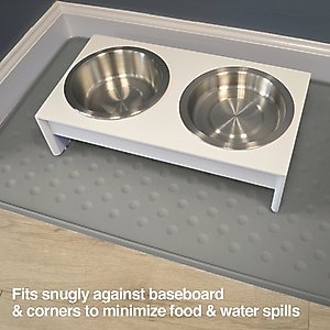 PetFusion ToughGrip Dog Food Mat, Gray, X-Large
