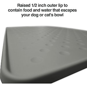 PetFusion ToughGrip Dog Food Mat, Gray, X-Large