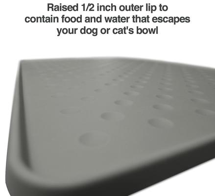 Show full view: PetFusion ToughGrip Dog Food Mat, Gray, X-Large slide 6 of 10